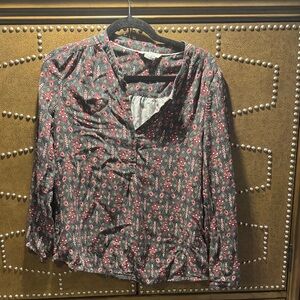 Boden Red and Black Paisley Women's Blouse
